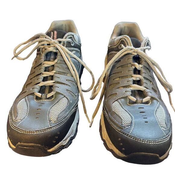 Skechers Afterburn Black Sneakers Lace Up Shoes Men's Size 13 - Picture 3 of 9